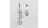 Revere crystal butterfly belly bars set of 2 15mm (British brand)