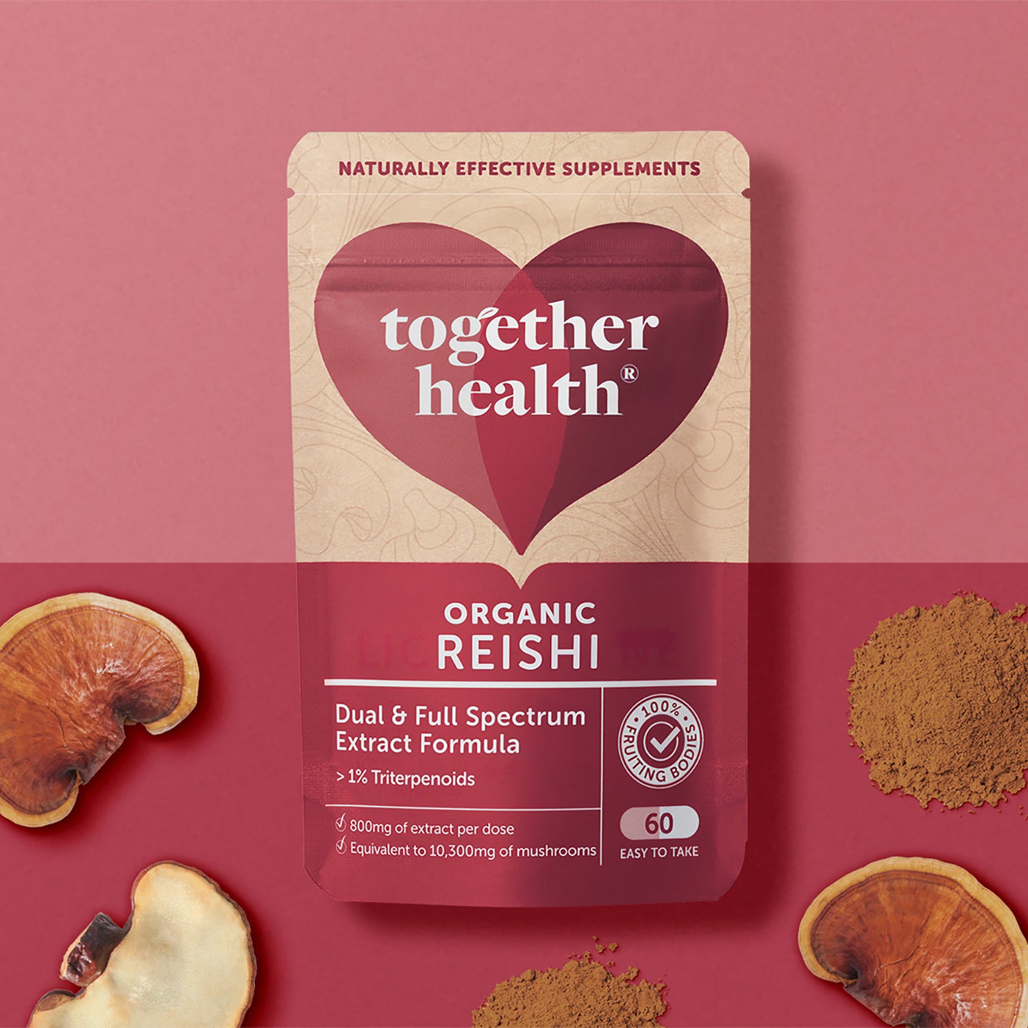 Together Health Organic Reishi 60 capsules (British brand)