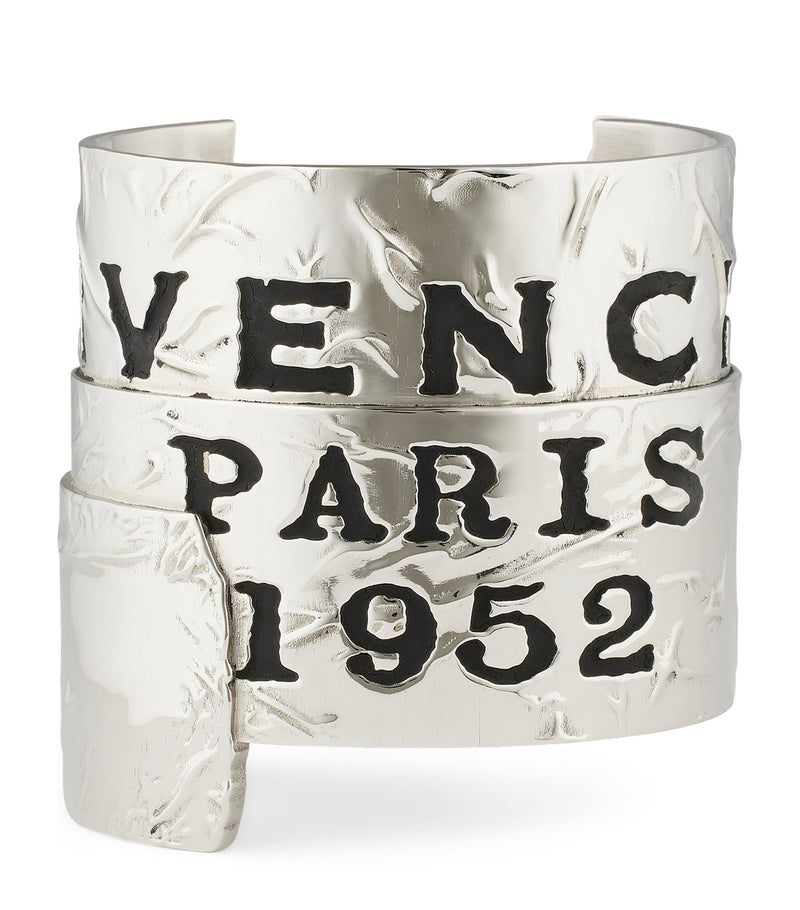 Givenchy tape cuff bracelet with distressed brass finish, imported from the UK
