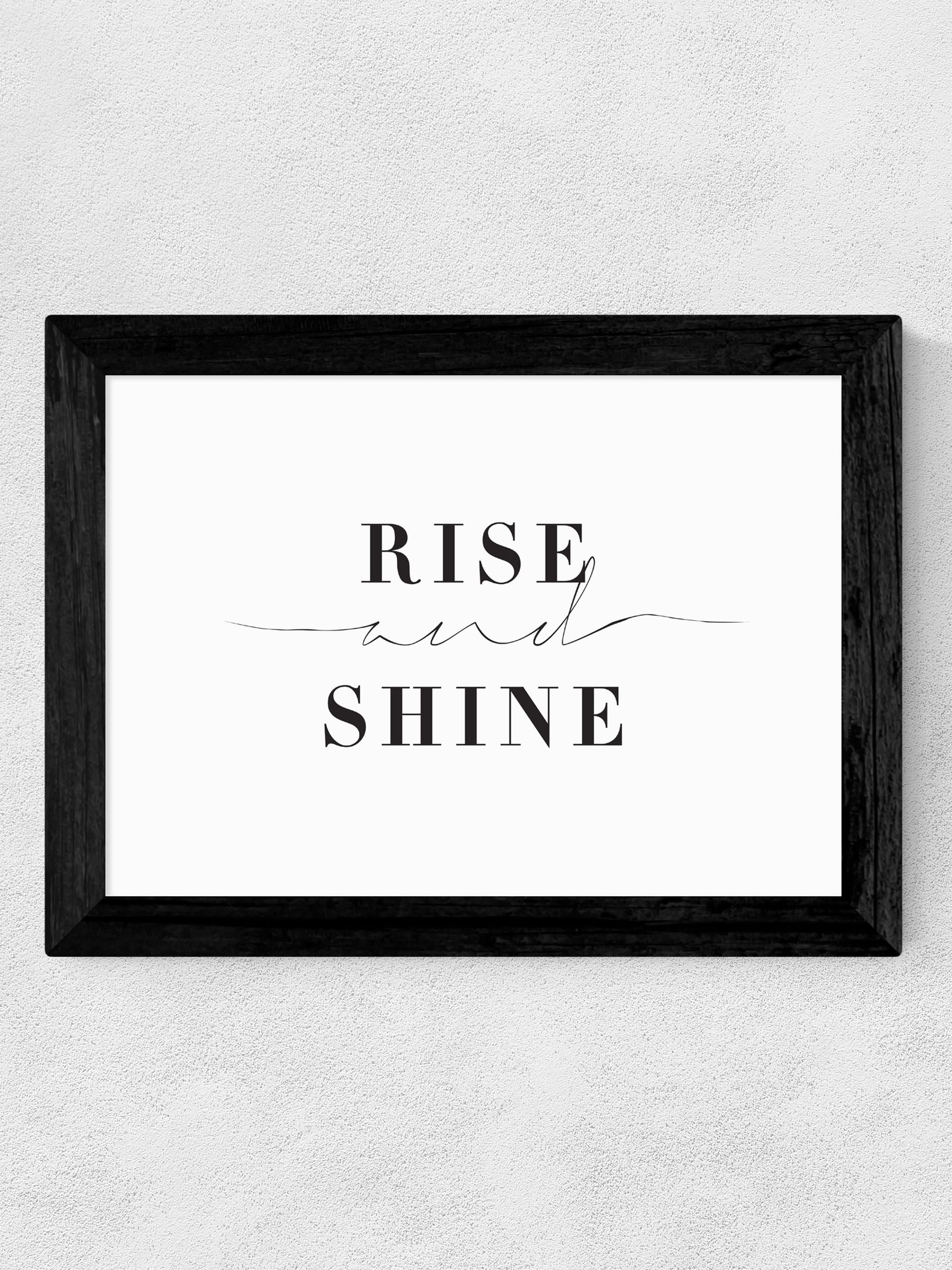 Honeymoon Hotel Rise and Shine black framed print - British product