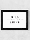 Honeymoon Hotel Rise and Shine black framed print - British product