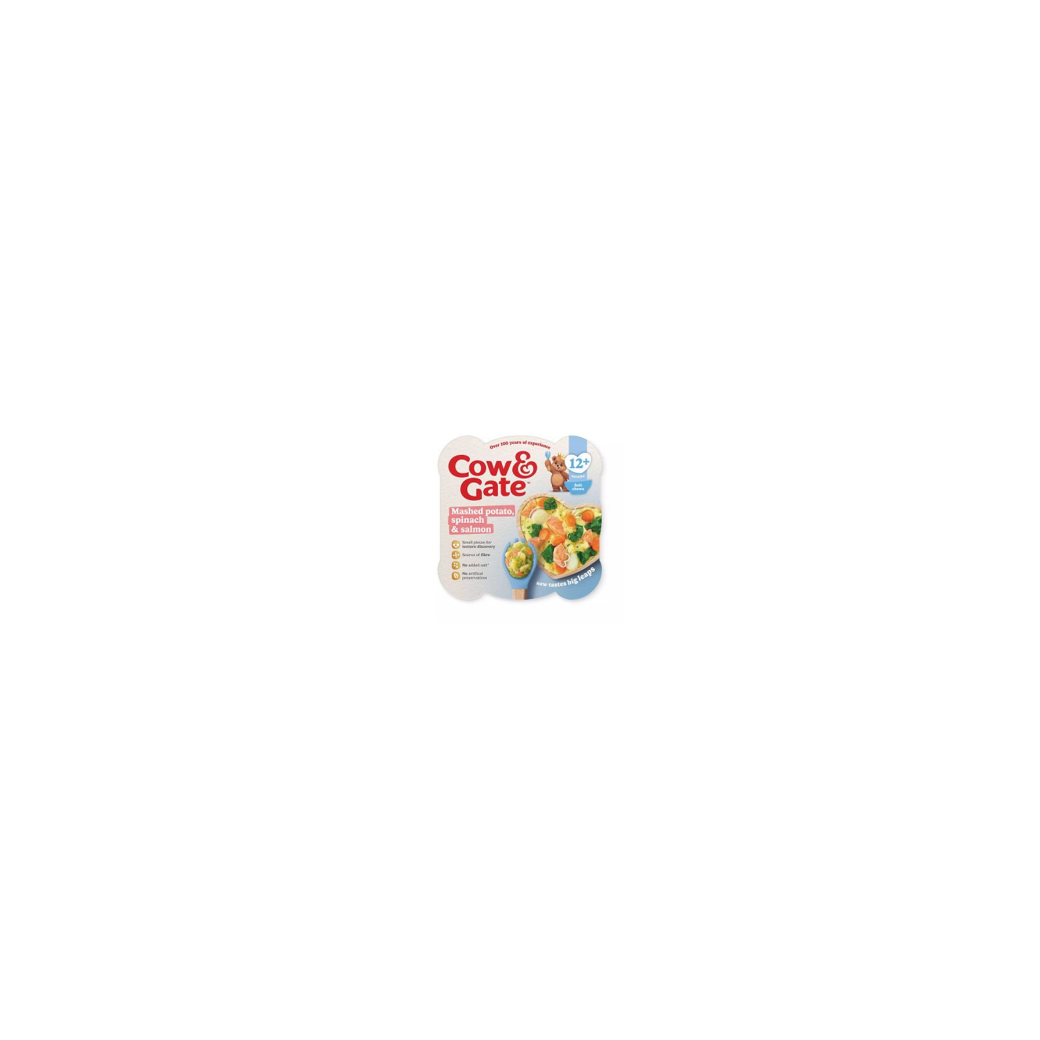Cow & Gate baby meal mashed potato spinach salmon, UK version