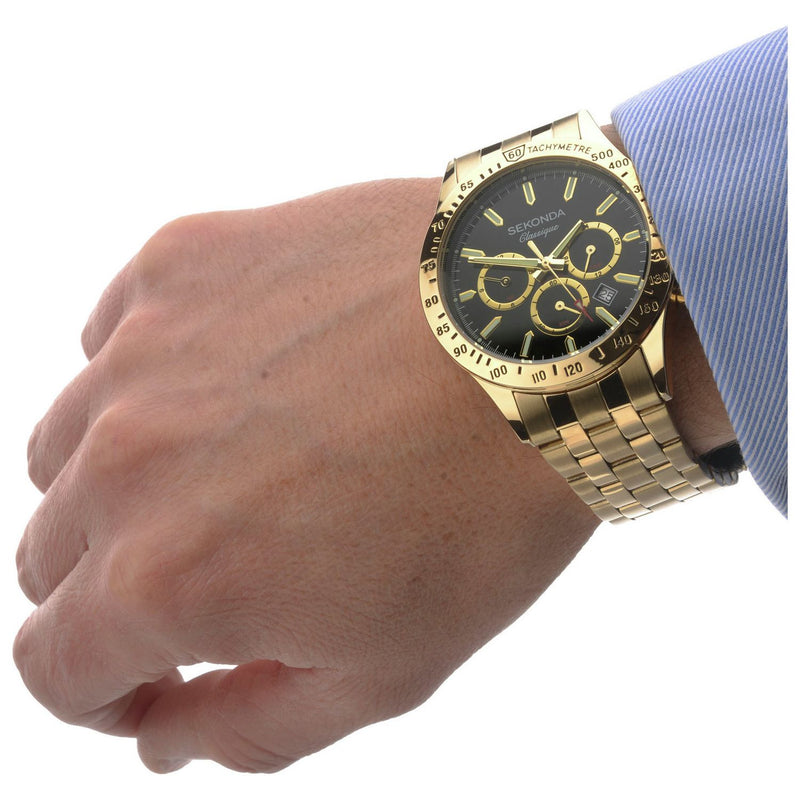 Sekonda Classique men's gold plated bracelet watch, UK version