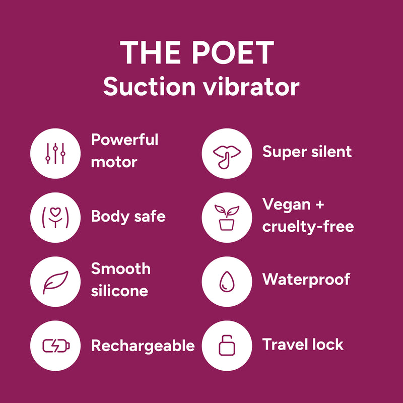 Smile Makers The Poet clitoral suction stimulator with interchangeable heads - British product