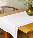 Dea linen embroidered Liri table runner 50cm x 210cm - British product