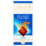 Lindt Excellence chocolate bar sea salt caramel 100g, imported from the UK