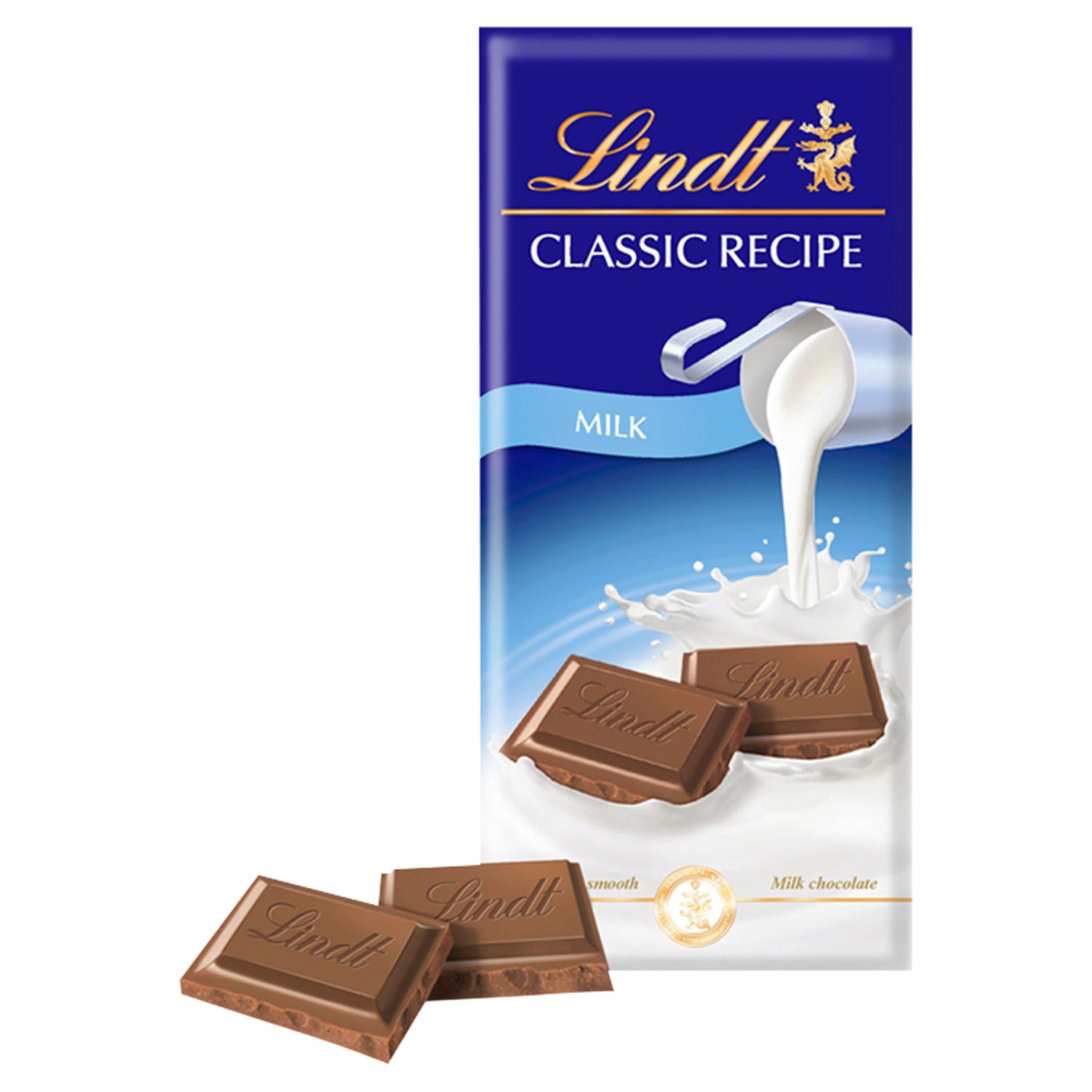 Lindt Classic Recipe milk chocolate bar 100g, UK version