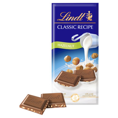 ASDA Lindt Classic Recipe Milk Hazelnut Chocolate Bar 100g- Buy online at McGrocer