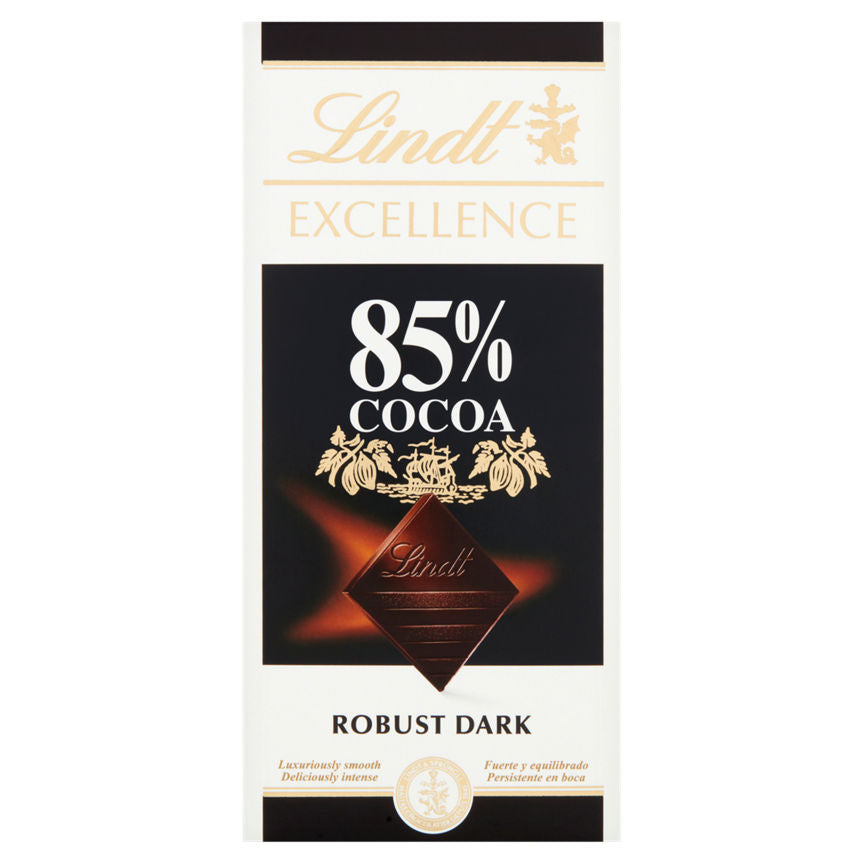 Lindt Excellence Dark 85% Cocoa Chocolate Bar 100g GOODS ASDA   