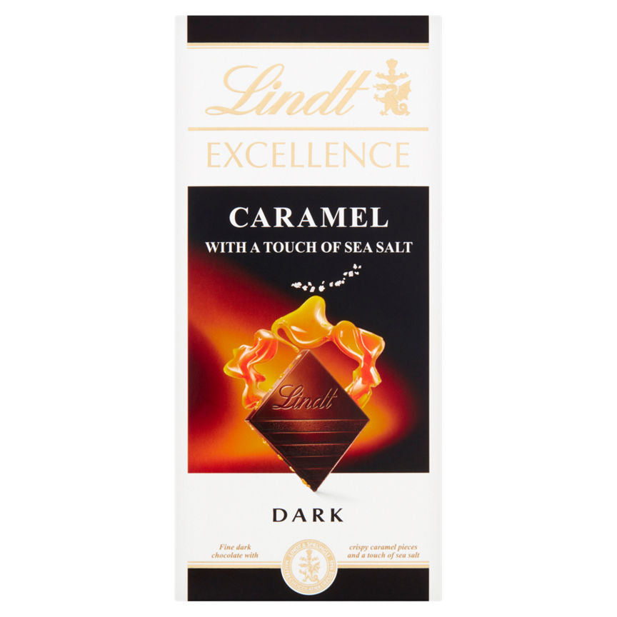 Lindt Excellence Dark Caramel Sea Salt Chocolate Bar 100g