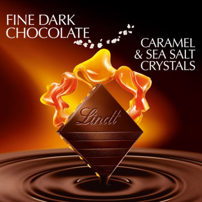 Lindt dark caramel sea salt chocolate bar 100g, UK version