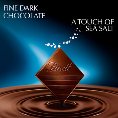 Lindt dark sea salt chocolate bar 100g, UK version
