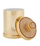 ZODIAC cylinder Swarovski crystal gold-plated cotton bud jar (British brand)