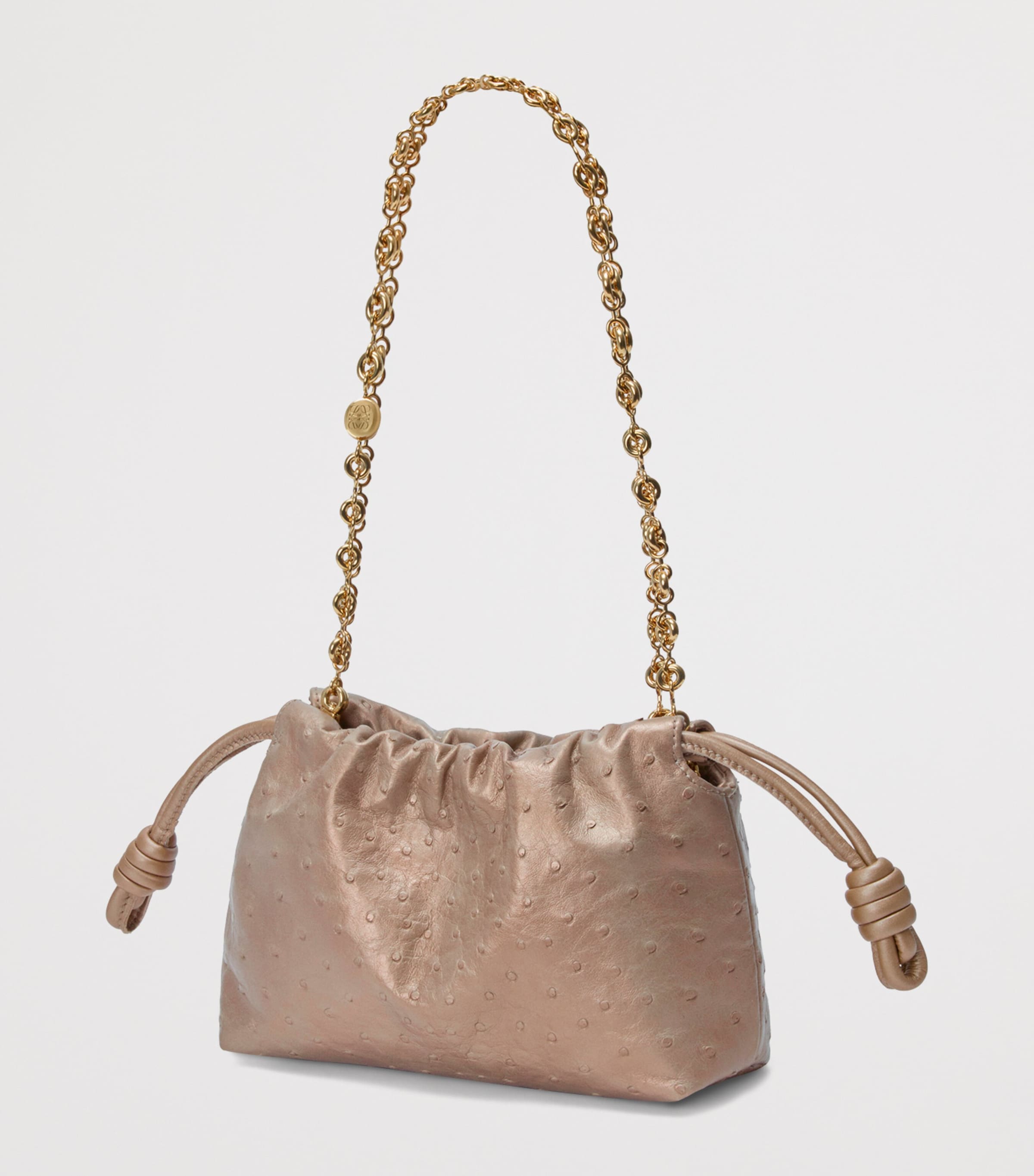 LOEWE Flamenco clutch bag ostrich leather, imported from the UK