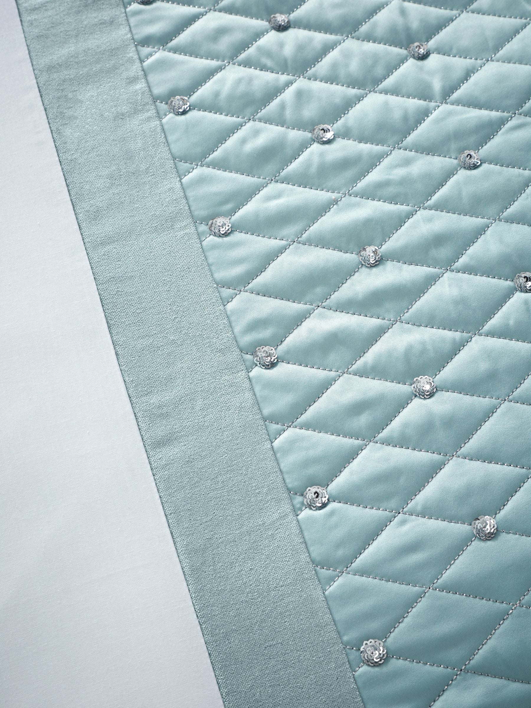 Catherine Lansfield teal blue sequin cluster duvet cover and pillowcase set - British product