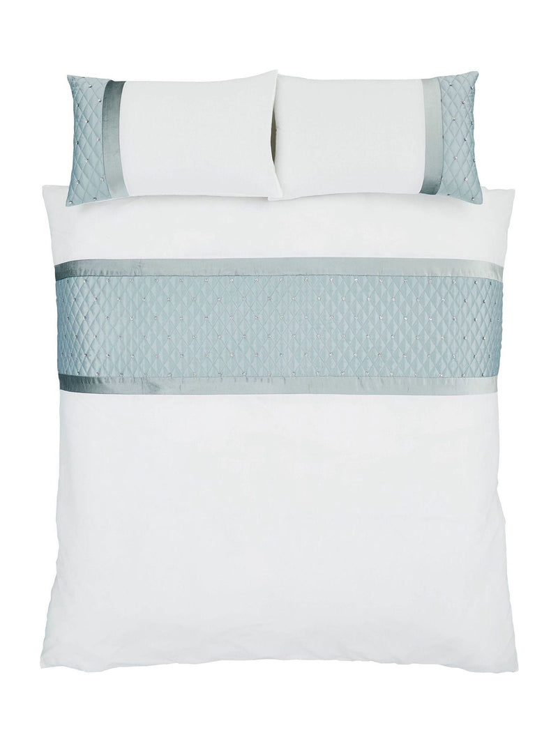 Catherine Lansfield teal blue sequin cluster duvet cover and pillowcase set - British product