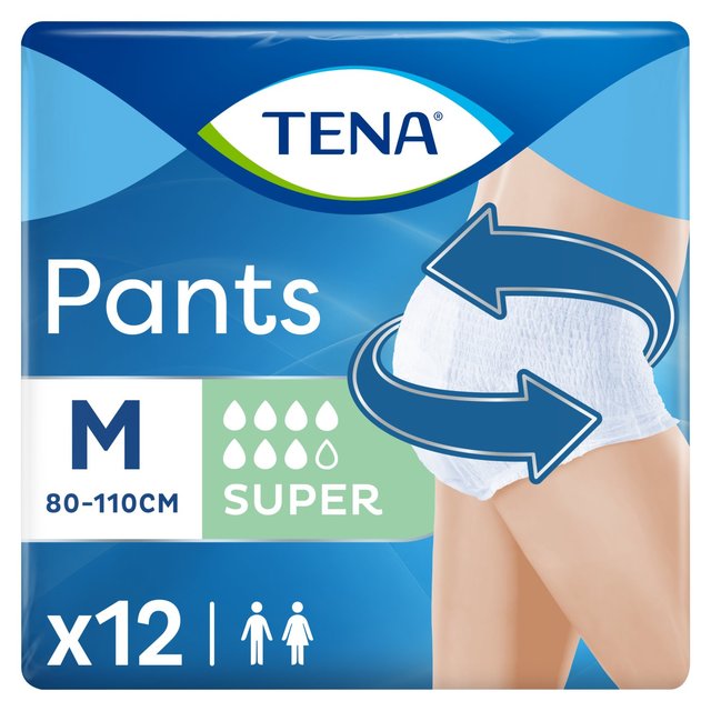 TENA Unisex Incontinence Pants Super Medium Size   12 per pack