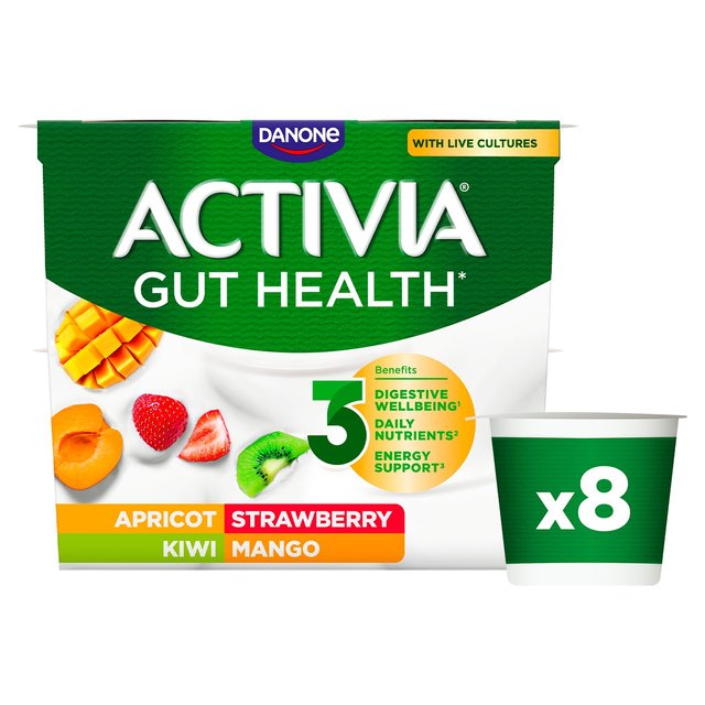 Activia Mango Strawberry Kiwi & Apricot Multipack Fruit Yoghurt   8 x 115g GOODS M&S   