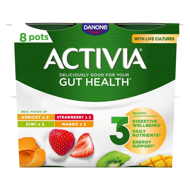 Activia Mango Strawberry Kiwi & Apricot Multipack Fruit Yoghurt   8 x 115g GOODS M&S   