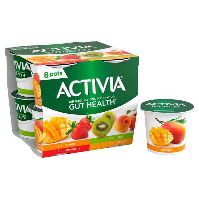 Activia Mango Strawberry Kiwi & Apricot Multipack Fruit Yoghurt   8 x 115g GOODS M&S   