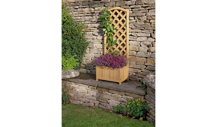 Lattice Wooden Straight planter 120cm tall, imported from the UK