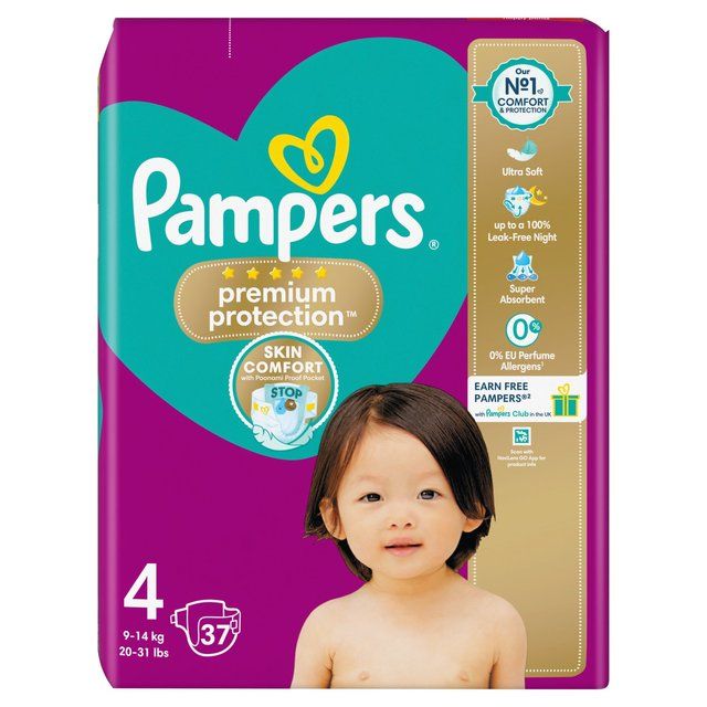 Pampers Premium Protection Nappies Size 4 (9-14kg) Essential Pack   37 per pack GOODS M&S   