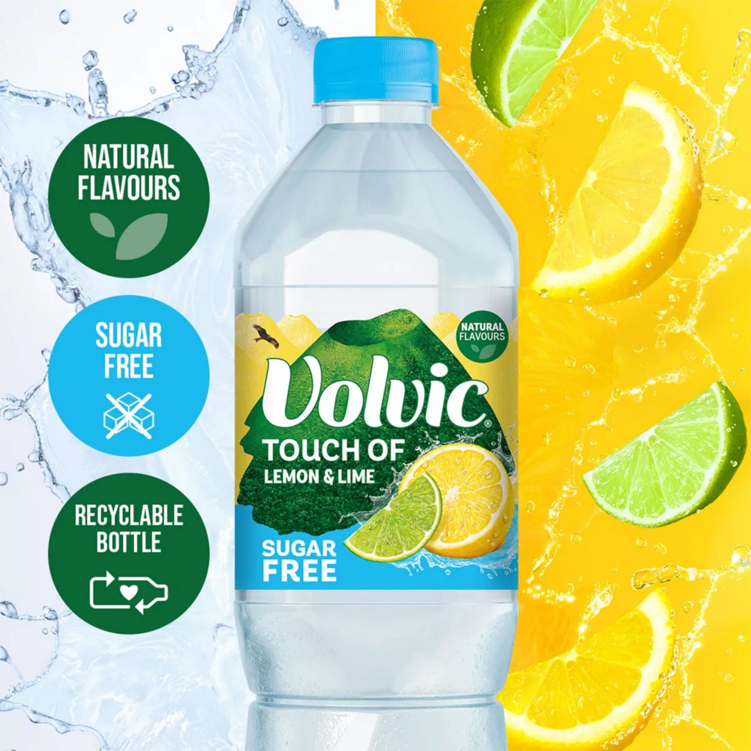 Volvic lemon and lime flavoured water 1.5L (British brand)