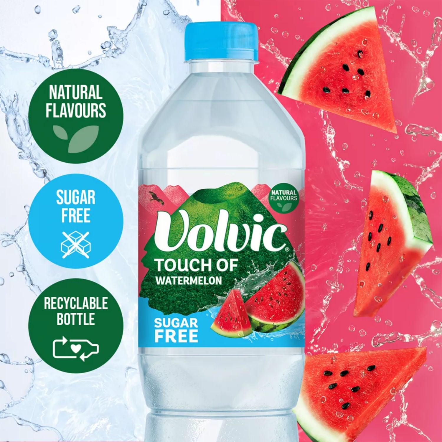 Volvic Watermelon Sugar Free Flavoured Water 1.5L (British brand)