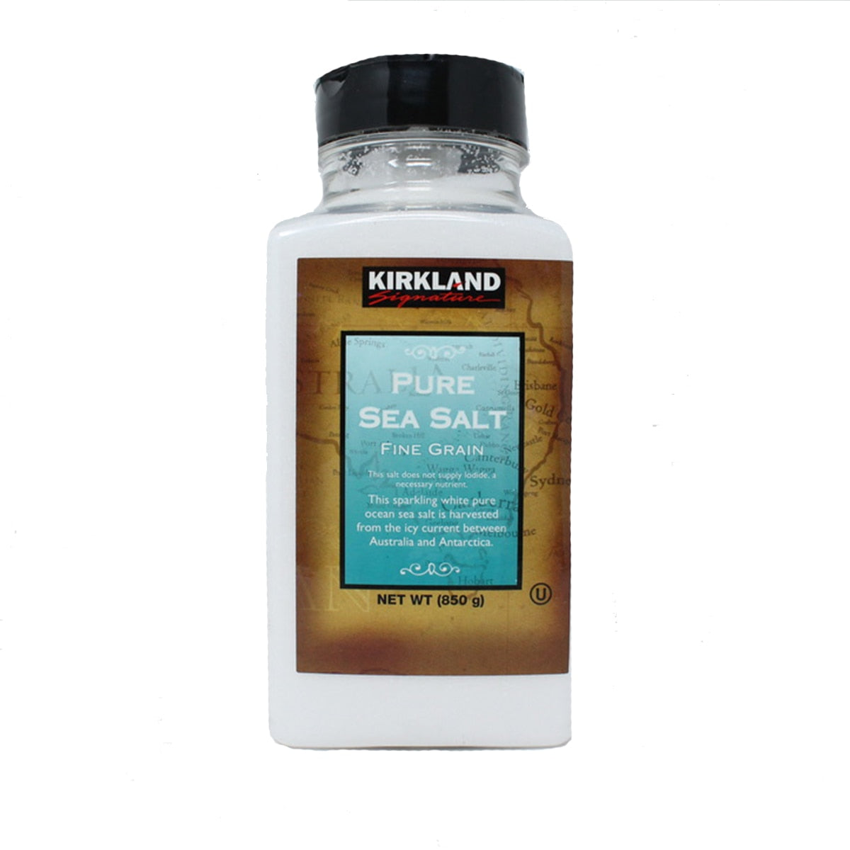 Kirkland Signature pure sea salt fine grain 850g, UK version
