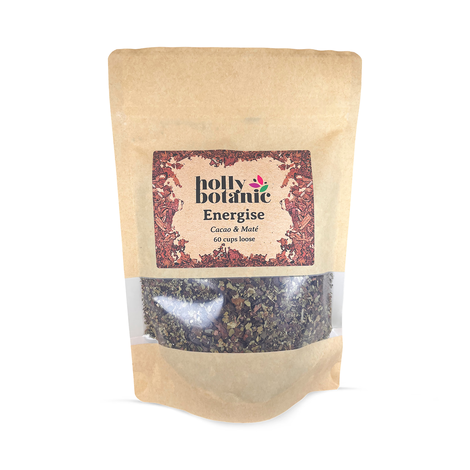 Holly Botanic Energise Tisane cacao maté 60 cups (British brand)