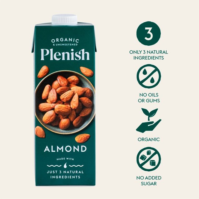 Plenish Organic Almond Unsweetened Drink Long Life   1L