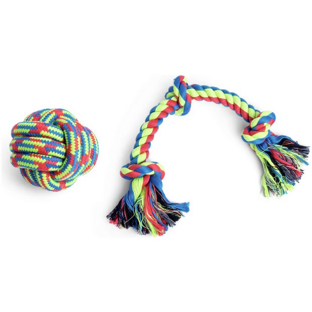 Petface triple knot rope dog toy for small dogs - British product