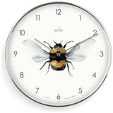 Acctim bee motif wall clock 30cm silver (British brand)