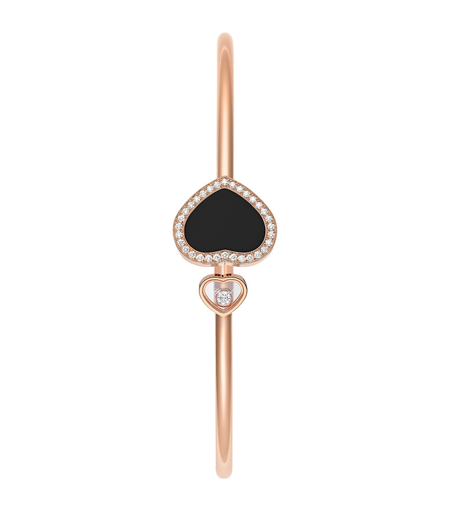 Chopard Happy Hearts rose gold diamond onyx bracelet 17cm - British product