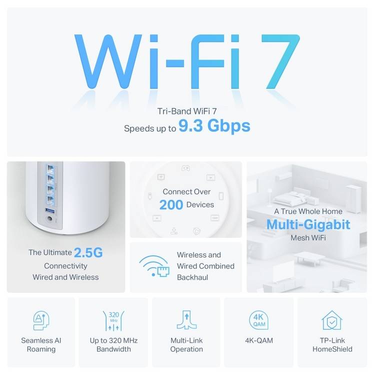 TP-Link Deco BE65 mesh Wi-Fi 7 3-pack - British product