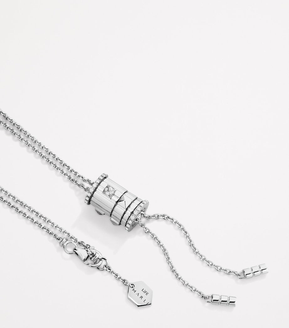 MARLI New York white gold diamond cravat necklace 90cm - British product