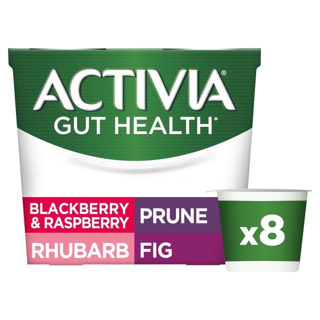 Activia Rhubarb Prune Fig Blackberry & Raspberry Multipack Fruit Yoghurt    8 x 115g GOODS M&S   