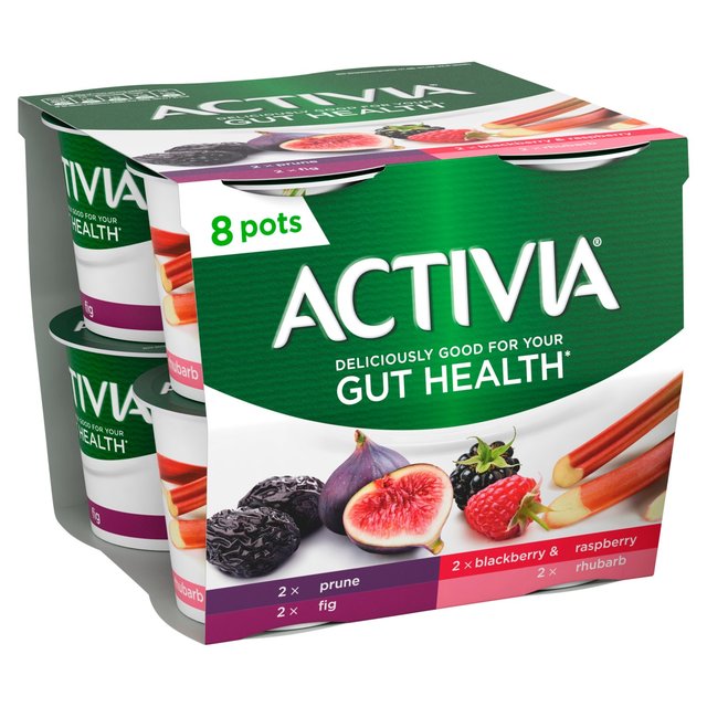 Activia Rhubarb Prune Fig Blackberry & Raspberry Multipack Fruit Yoghurt    8 x 115g GOODS M&S   