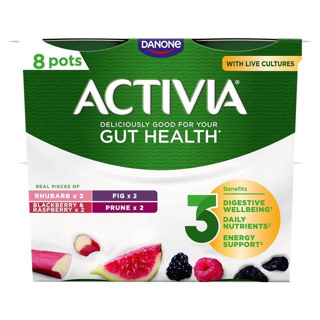 Activia Rhubarb Prune Fig Blackberry & Raspberry Multipack Fruit Yoghurt    8 x 115g GOODS M&S   