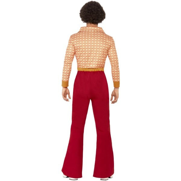 Smiffys authentic 70s guy costume with red top and trousers, UK version