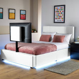 XR Living Ava Small Double TV LED Bed Frame in White