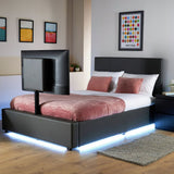 XR Living Ava Small Double TV LED Bed Frame in White