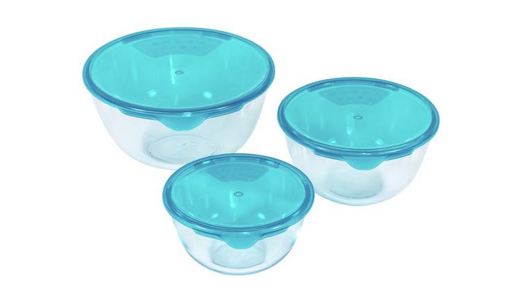 Pyrex glass food storage bowls set of 3, UK version