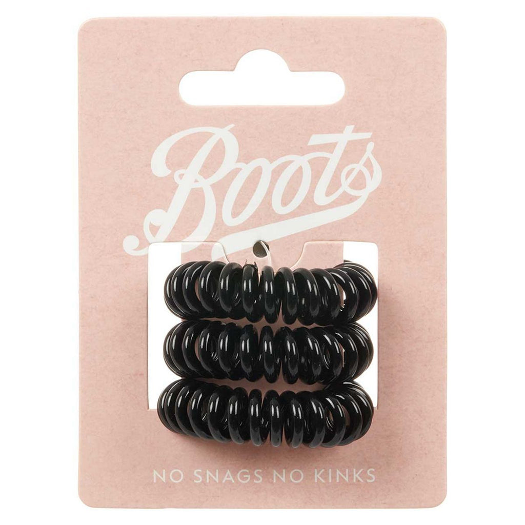 Boots spiral hair ties black 3s