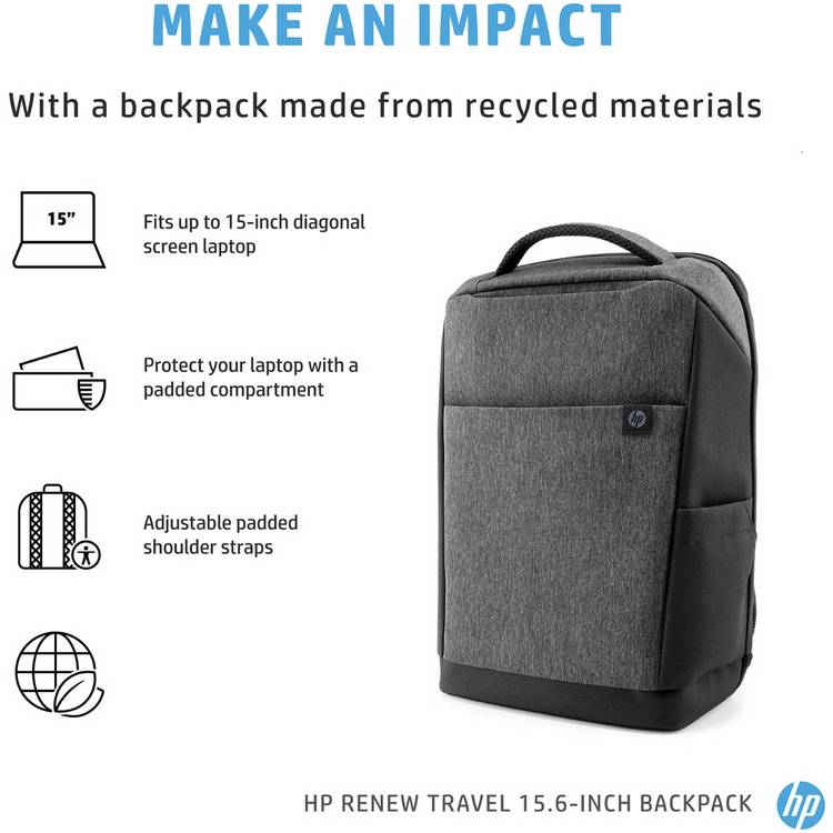 HP laptop backpack 15.6 inch grey, imported from the UK