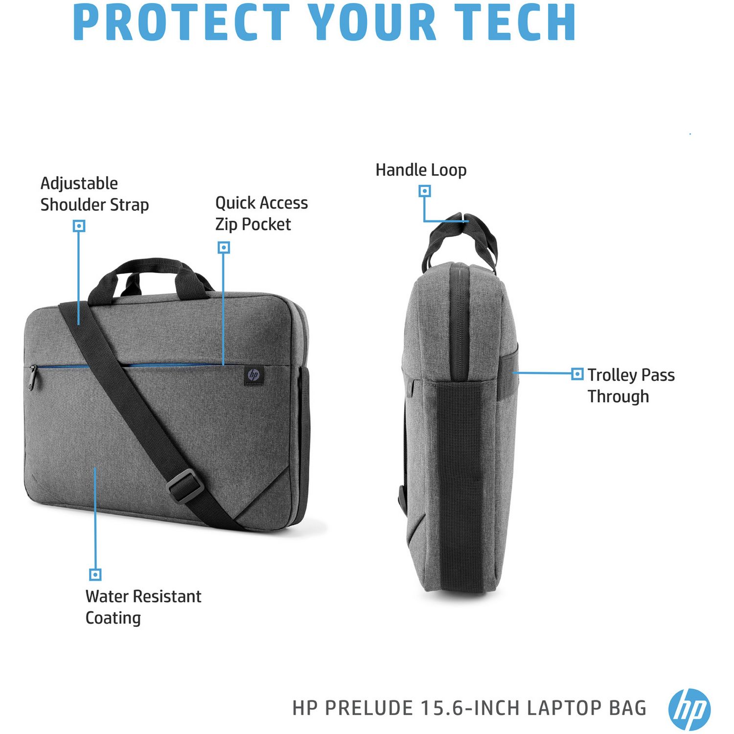 HP Prelude 15.6 inch laptop bag grey (British brand)