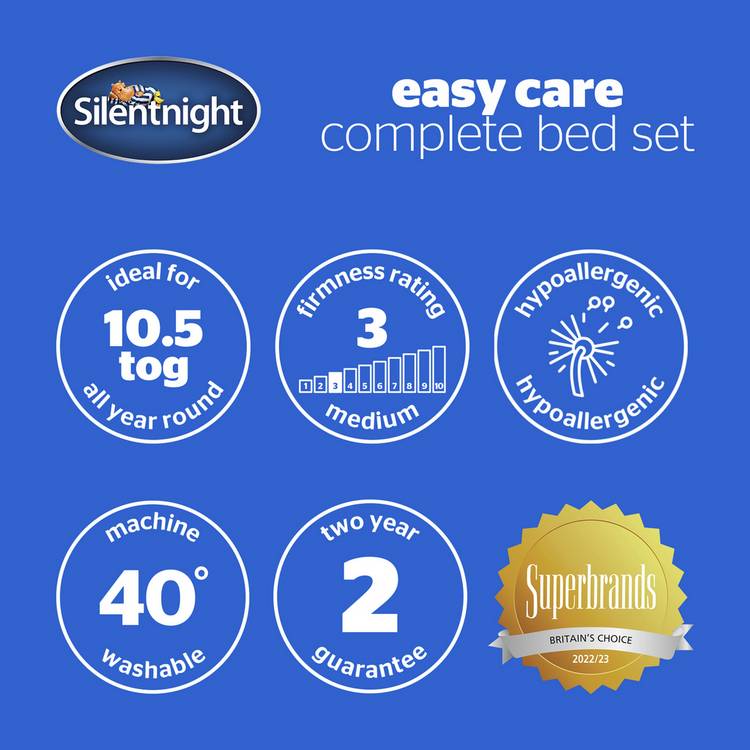 Silentnight Easy Care single duvet and pillow set, imported from the UK