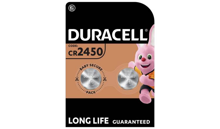 Duracell CR2450 lithium coin battery pack of 2 (British brand)