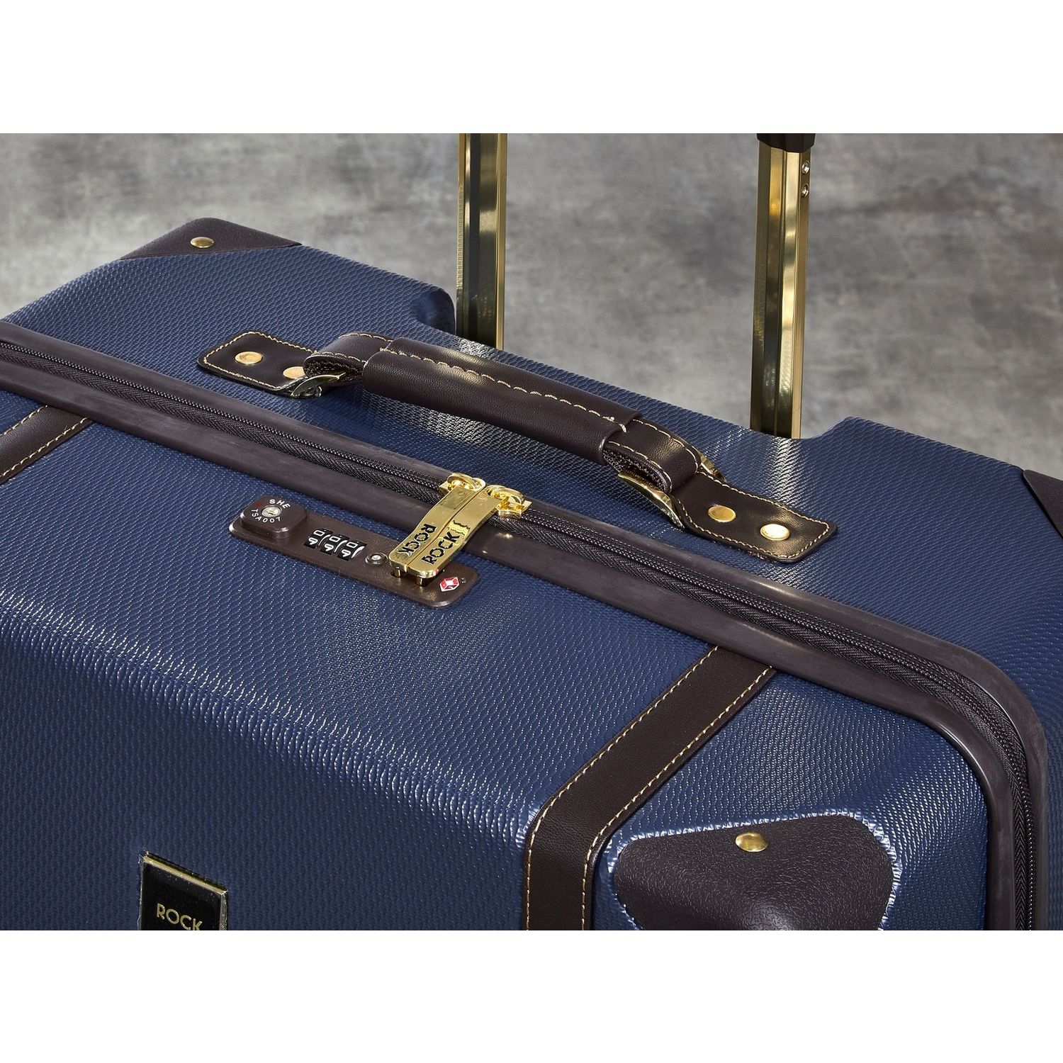 Rock Vintage Cabin Hard Case Navy (British brand)