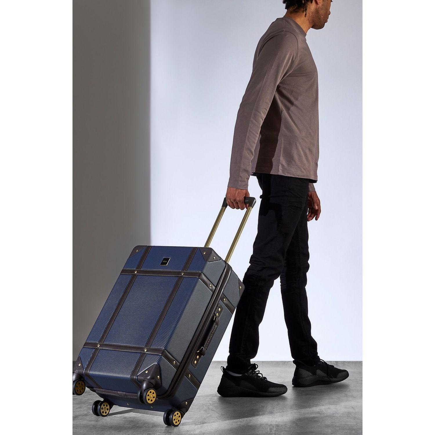 Rock Vintage Cabin Hard Case Navy (British brand)